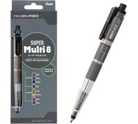Pentel Super Multi 8 crayons multicolores XPH803ST 8 en 1 multifonction avec kit de mines de rechange et taille-crayon, fabriqué au Japon