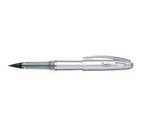 Pentel Tradio TRJ 74 Stylo feutre à plume rechargeable Encre liquide Noire Corps décor gris aluminium