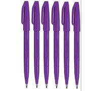 Pentel Violet Original Sign Pen S520 Fibre marqueurs à pointe stylos plume de couleur Fineliner 2 mm 1 mm Largeur de trait (lot de 6)
