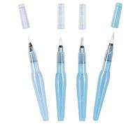 Pentel Water Brush Pinceau à eau | Fine, moyenne et largeur Pointe ogive - Lin pitze moyen - Lot de 4, Flach M | Rund M | F | B, 4