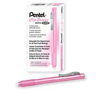 Pentel ZE22P Clic Eraser Grip, Gomme rétractable, Corps Rose, Boîte de 12