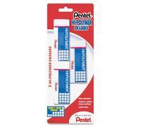 Pentel ZEH10BP3-K6 Lot de 3 gommes à effacer Hi-Polymer Blanc Taille L