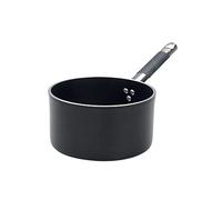 Pentole Agnelli alblack Casserole Haute en Aluminium, épaisseur 5 mm, Acier Inoxydable, Noir 5.6 l Argent