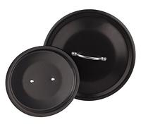 Pentole Agnelli Alblack Couvercle en Aluminium, avec Pont Tubulaire en Acier Inoxydable, Noir 20 cm Noir