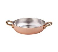 Pentole Agnelli ALCM110M14 Poêle en cuivre étamé avec 2 poignées en laiton, 14 cm