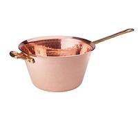 Pentole Agnelli ALCM165M26 Chaudron en cuivre avec poignée en laiton, 26 cm