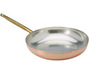 Pentole Agnelli ALCU111B36 sauteuse à Main en étain cuivré Lisse avec poignée Tubulaire, 36 cm