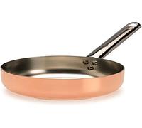 Pentole Agnelli ALCU111PI28 Poêle en cuivre étamé avec poignée tubulaire en acier inoxydable et fond à induction, 28 cm
