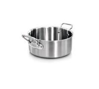 Pentole Agnelli ALIX106ALIN36 Faitout bas avec 2 poignées en acier, trilaminé aluminium-acier pour induction, 36 cm