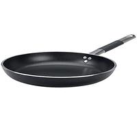 Pentole Agnelli Allblack Poêle Droite à Chaleur rayonnante, avec Fond rectifié, en Aluminium, épaisseur 5 mm, Manche en Acier Inoxydable, Noir 20 cm Noir