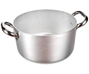 Pentole Agnelli ALMA10424 Casserole Haute en Aluminium avec 2 Poignées en Acier, Aluminium, 24 cm