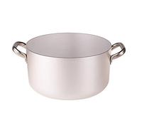 Pentole Agnelli ALMA10428 Casserole Haute en Aluminium avec 2 Poignées en Acier, Aluminium, 28 cm