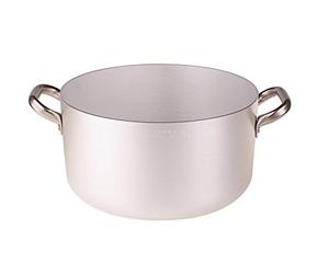 Pentole Agnelli ALMA10445 Cocotte Haute en Aluminium avec 2 Poignées en Acier, Aluminium, 45 cm