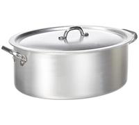 Pentole Agnelli ALMA12634 Cocotte Ovale avec Couvercle et 2 Poignées Acier Inoxydable, Acier Inoxydable, 34 x 23 cm