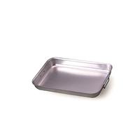 Pentole Agnelli alma151b45 Ligne 3 mm Plat à rôtir rectangulaire en Aluminium avec Angles arrondis, poignées Mobiles Acier Inoxydable, 45 Cm