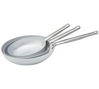 Pentole Agnelli ALMABATT01 Poêles Tris en aluminium avec poignée en acier, diamètres 20, 24 et 28 cm