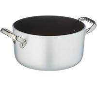 Pentole Agnelli alsa104s20 Ligne Casserole Aluminium 3 mm Platinum Platinum Haute avec 2 poignées, 20 cm