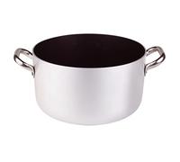 Pentole Agnelli alsa104s45 Ligne Aluminium 3 mm Platinum Casserole Haute avec 2 poignées, 45 cm