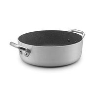 Pentole Agnelli ALSA106G40 Ligne Shark Skin Casserole basse anti-adhésive avec 2 poignées en acier inoxydable, 40 cm
