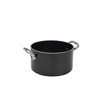Pentole Agnelli ALSA2104SS36 Alblack Casserole haute en aluminium, épaisseur 5 mm, avec 2 poignées en acier inoxydable, 18 litres, noir