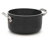 Pentole Agnelli ALSA2104SSPI28 Alblack High Aluminium, épaisseur 5 mm, Fond à Induction 10 mm, avec 2 poignées en Acier Inoxydable, 28 cm, Noir