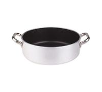 Pentole Agnelli ALSA2106S20 Casserole Basse avec poignées, Aluminium, Argent, 20 cm