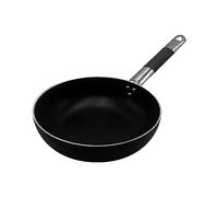 Pentole Agnelli ALSC111BSSC28 Alblack fraisé en Aluminium à Haute teneur en sel fraisé, avec poignée Tubulaire en Acier Inoxydable Cool, 28 cm, Noir