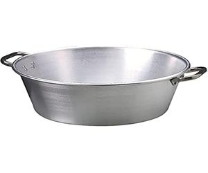 Pentole Agnelli Bassine à Confiture en Aluminium, avec 2 anses en Acier Inoxydable, Argent 45 cm Argent