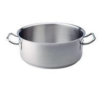 Pentole Agnelli Casserole Basse en Aluminium avec 2 poignées en Acier Inoxydable 18/10, argenté 28 cm Argent