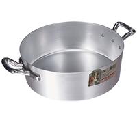 Pentole Agnelli Casserole Basse en Aluminium BLTF, avec 2 poignées en Acier Inoxydable - Argenté 30 cm Argent