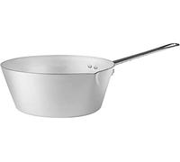 Pentole Agnelli Casserole Conique avec Bec verseur, en Aluminium BLTF, dotée d'une poignée en Acier Inoxydable - argenté 20 cm Argent