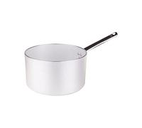 Pentole Agnelli - Casserole Ronde en Aluminium, épaisseur 5 mm, Foyer Radiant, avec poignées en Acier Inoxydable, argenté 20 cm Argent