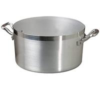 Pentole Agnelli Casseroles Agnelli Marmite Haute en Aluminium BLTF, avec 2 Poignées en Acier INOX, Argent, 10 litres