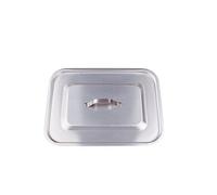 Pentole Agnelli Couvercle rectangulaire Plat à Angles arrondis, Aluminium, Argenté 35x26 cm Argent