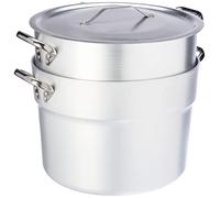 Pentole Agnelli Cuociverdure avec Marmite et Couscous Casserole pour Cuisson à Vapeur Épaisseur 3 Mm et Deux Poignées avec Couvercle en INOX Diamètre 360 Mm cod.ALMA15236