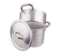Pentole Agnelli Cuociverdure avec Marmite et Couscous Casserole pour Cuisson à Vapeur Épaisseur 3 Mm et Deux Poignées avec Couvercle en INOX 400 Mm de Diamètre cod.ALMA15240