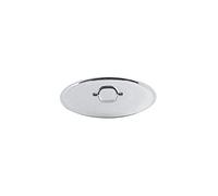 Pentole Agnelli FAMA2914 Couvercle Plat avec poignée, Bord et Pont, Type Lourd en Aluminium BLTF, Argent Poli, 14 cm