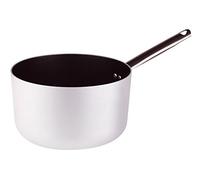 Pentole Agnelli Ligne Aluminium 3 mm Platinum Casserole Haute avec 1 Manche 24 cm Argent