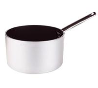 Pentole Agnelli Ligne Aluminium 5 mm Platinum Casserole Haute avec 1 Manche Haute 28 cm Argent