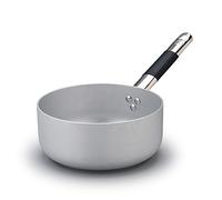 Pentole Agnelli Ligne Aluminium Induction Casserole, Fond à Induction avec 1 Manche Cool Basse 24 cm Argent