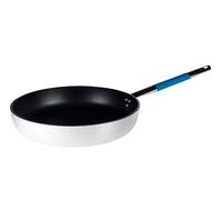 Pentole Agnelli Ligne Cookware System Poêle évasée Haute à Sauter avec Manche Tubulaire INOX Radiant Cool, Bleu Poisson 20 cm Argento/Azzurro Pesce