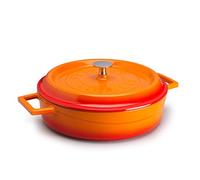 Pentole Agnelli Ligne Fonte slowcook Casserole Basse 24 cm Arancione