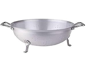 Pentole Agnelli Passoire à 3 Pieds, en Aluminium BLTF, avec 2 poignées en Acier Inoxydable, Argent 24 cm Argent