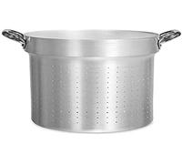 Pentole Agnelli Passoire à pâtes cylindrique pour marmite, en Aluminium, avec 2 anses en Acier Inoxydable, Argent 28 cm Argent