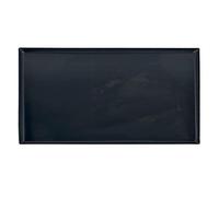 Pentole Agnelli Plat rectangulaire en tôle Bleue, épaisseur 0,8 cm, Noir 50 x 35 x 3 cm Noir