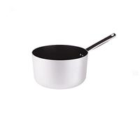 Pentole Agnelli Platinium Casserole Haute en Aluminium avec poignée Tubulaire en Acier Inoxydable, argenté 18 cm Argent