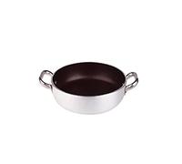 Pentole Agnelli - Platinum - Casserole avec Fond rectifié, en Aluminium, épaisseur 5 mm, avec 2 anses en Acier Inoxydable, Argent 36 cm Argent