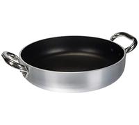 Pentole Agnelli - Platinum - Casserole avec Fond rectifié, en Aluminium, épaisseur 5 mm, avec 2 anses en Acier Inoxydable, Argent 28 cm Argent