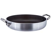 Pentole Agnelli - Platinum - Casserole avec Fond rectifié, en Aluminium, épaisseur 5 mm, avec 2 anses en Acier Inoxydable, Argent 32 cm Argent