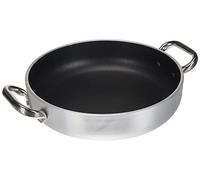 Pentole Agnelli - Platinum - Casserole avec Fond rectifié, en Aluminium, épaisseur 5 mm, avec 2 anses en Acier Inoxydable, Argent 24 cm Argent